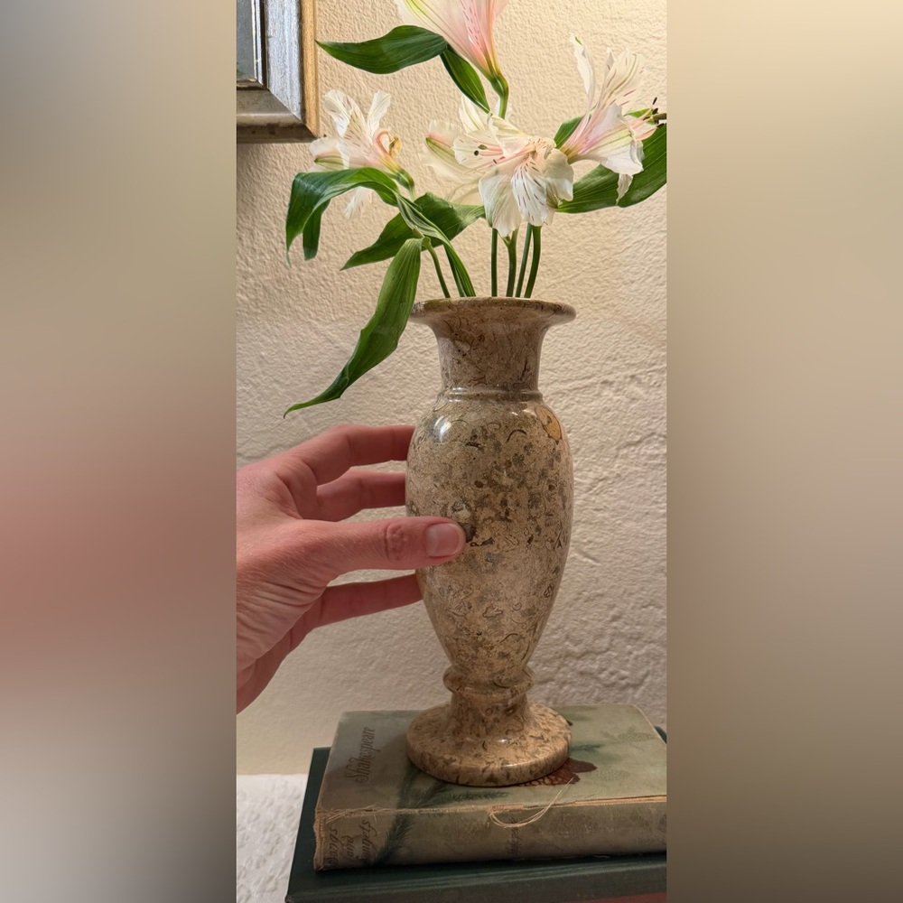 Stone Vase With Fossils